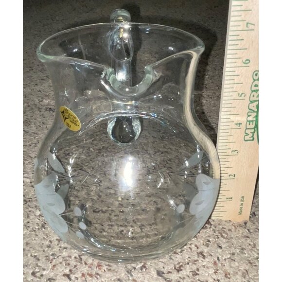 Vintage 1985 Action Industries Floral Lace Pitcher Hand-cut Turkish Crystal NEW - Picture 11 of 16